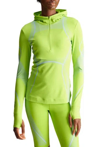 Adidas By Stella Mccartney Half Zip Hoodie In Green