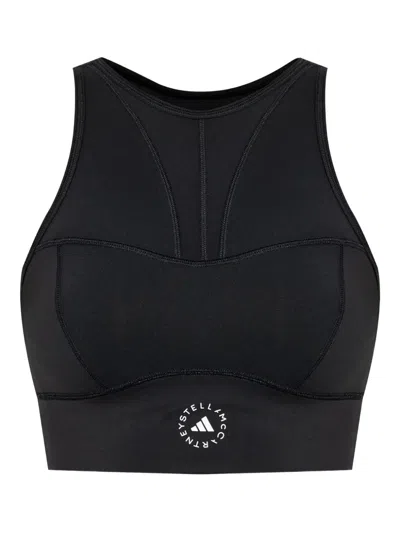Adidas By Stella Mccartney Halterneck Sports Bra In Black