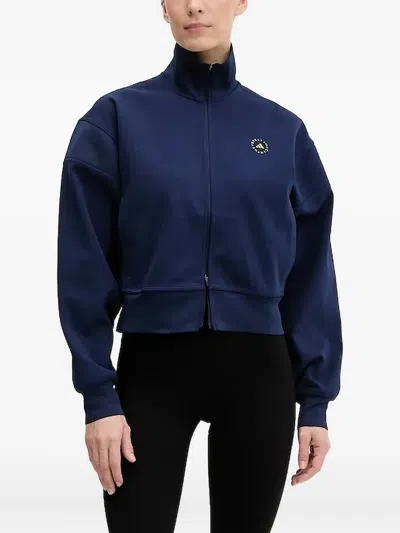 Adidas By Stella Mccartney High-neck Zip-up Sweatshirt In Blue