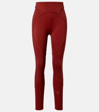 Adidas By Stella Mccartney High-rise Leggings In Red