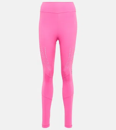 Adidas By Stella Mccartney High-rise Leggings In Screaming Pink