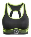 Adidas By Stella Mccartney Truepace Logo-print Recycled Stretch-jersey Sports Bra In Black