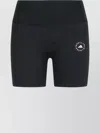 Adidas By Stella Mccartney High Waistband Stretch Fabric Seam Detailing Shorts In Black