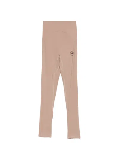 Adidas By Stella Mccartney High-waisted Performance Trousers In Brown