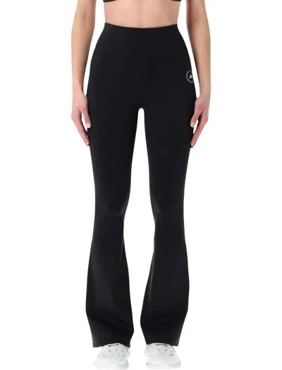 Adidas By Stella Mccartney High-waisted Flared Leggings - Size S In Black