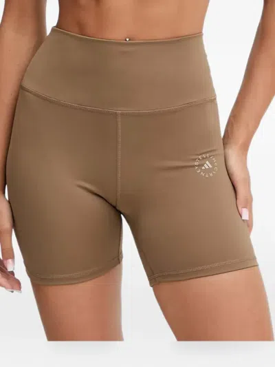 Adidas By Stella Mccartney High-waisted Mini Shorts In Brown