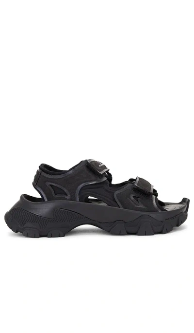 Adidas By Stella Mccartney Hika Sandals With Logo In Core Black & Utility Black