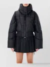 Adidas By Stella Mccartney Hooded Cropped Puffer Jacket With Long Sleeves In Black