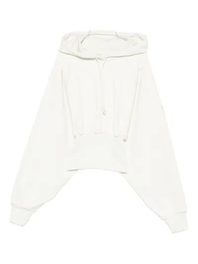 Adidas By Stella Mccartney Hooded Cropped Top In White