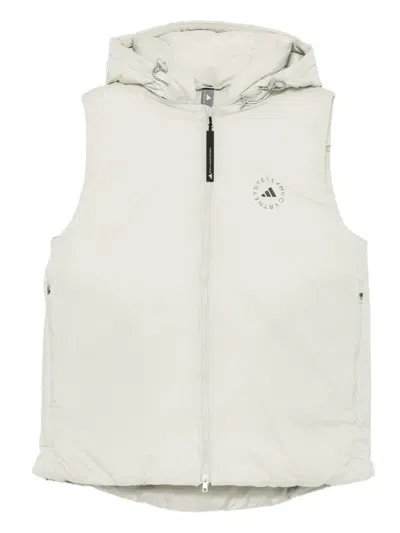 Adidas By Stella Mccartney Hooded Gilet In Neutral