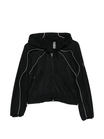Adidas By Stella Mccartney Hooded Panelled Jacket In Black