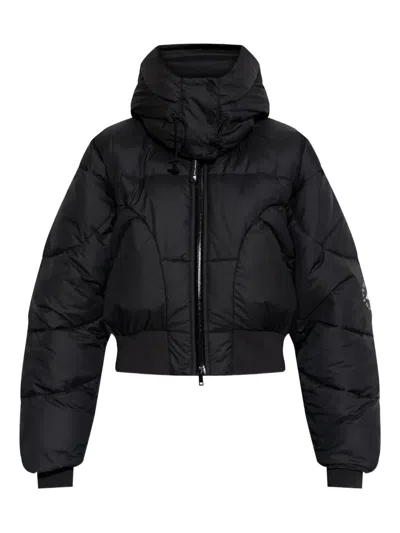 Adidas By Stella Mccartney Hooded Quilted Jacket In Black