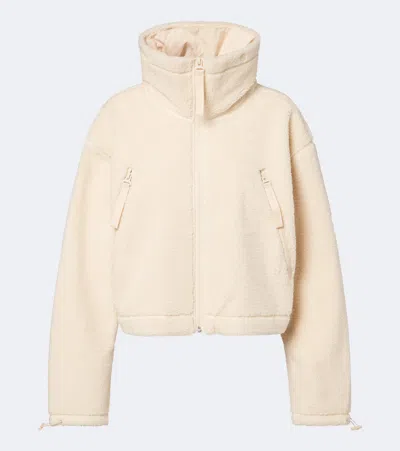 Adidas By Stella Mccartney Hooded Teddy Jacket In White