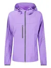 Adidas By Stella Mccartney Hooded Zip-front Running Jacket In Purple