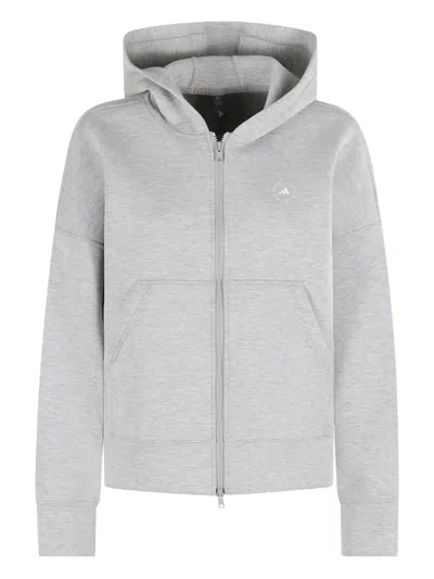 Adidas By Stella Mccartney Hooded Zip-up Jacket In Gray
