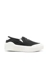 Adidas By Stella Mccartney Logo-print Slip-on Sneakers In Black  