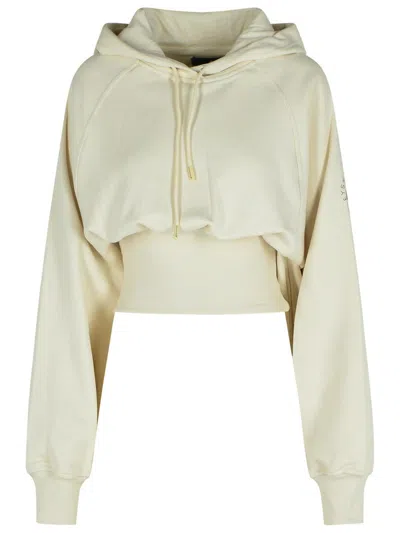 Adidas By Stella Mccartney Ivory Cotton 'truelife' Hoodie In Neutral