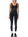 Adidas By Stella Mccartney Asmc Mesh Onesie Jumpsuit In Black