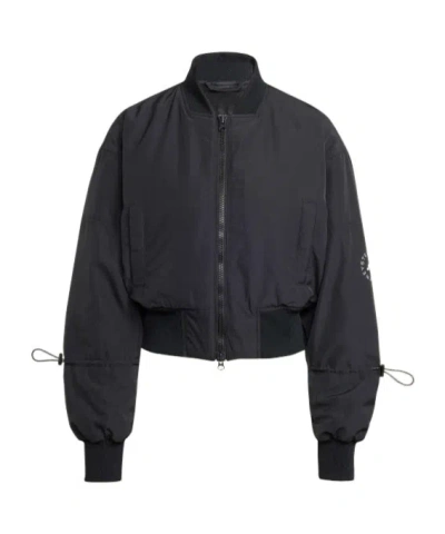 Adidas By Stella Mccartney Knitted Pilot Short Jacket In Black