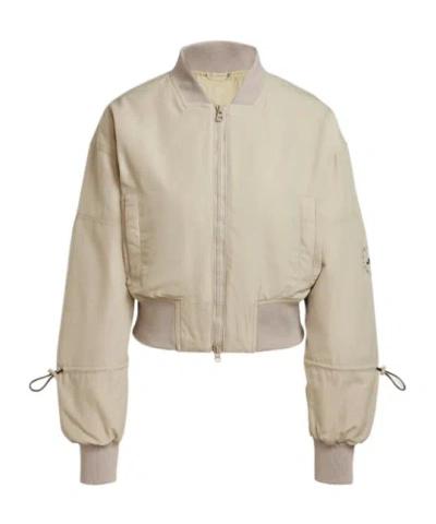 Adidas By Stella Mccartney Knitted Pilot Short Jacket In Nude