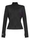 Adidas By Stella Mccartney Laser-cut Zip-up Jacket In Black