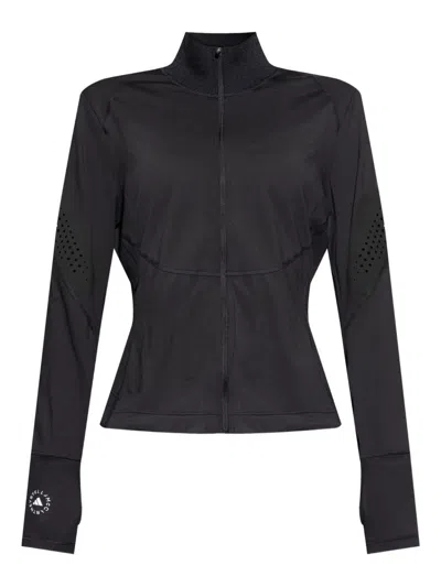 Adidas By Stella Mccartney Laser-cut Zip Jacket In Black