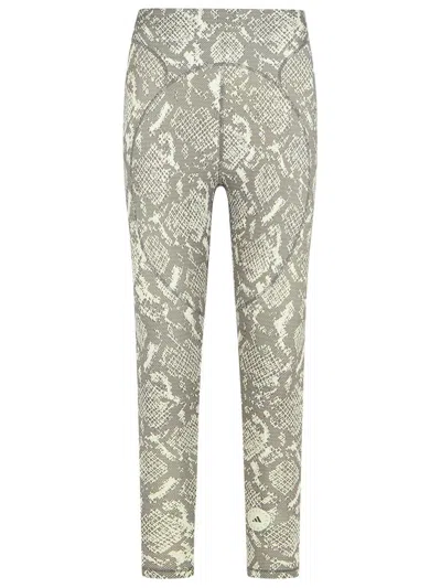 Adidas By Stella Mccartney Leggings 7/8' In Polyester Blend Snake Print In Gray