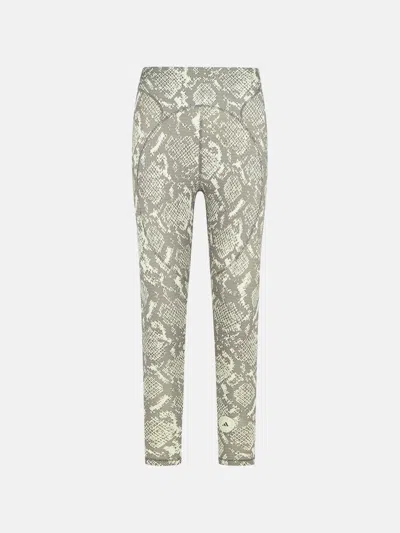 Adidas By Stella Mccartney Leggings 7/8' In Polyester Blend Snake Print In Multi