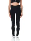 Adidas By Stella Mccartney Fitted Technical Leggings With Contrasting Logo In Black