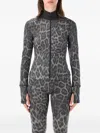 Adidas By Stella Mccartney Truepurpose Leopard-print Technical Jacket In Gray