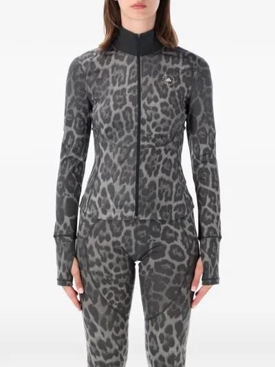 ADIDAS BY STELLA MCCARTNEY LEOPARD-PRINT ZIP-UP JACKET