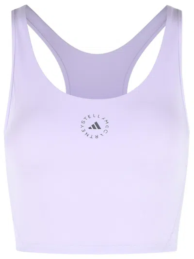 Adidas By Stella Mccartney Lilac Polyester Blend Sporty Top In Purple