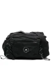 Adidas By Stella Mccartney Belt Bag Adjustable Strap Front Pocket Mesh Panels In Black