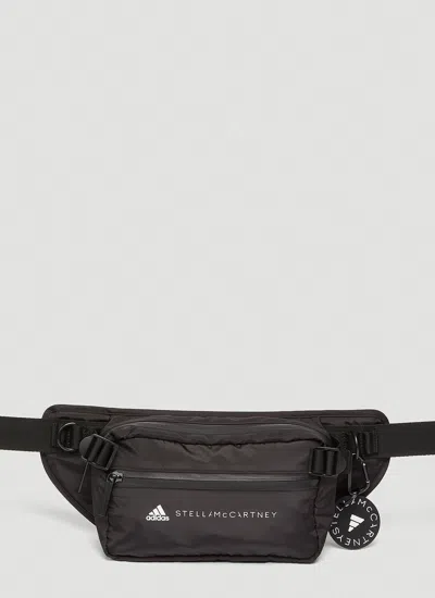 Adidas By Stella Mccartney Logo Charm Belt Bag In Black