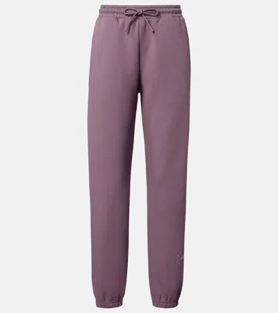 Adidas By Stella Mccartney Logo Cotton-blend Sweatpants In Purple