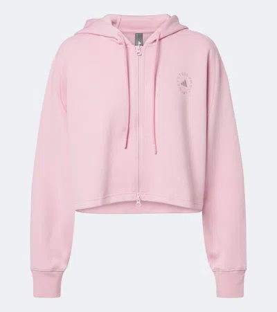 Adidas By Stella Mccartney X Stella Mccartney Logo-print Zip-up Hoodie In Pink