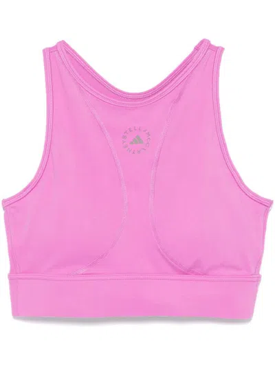 Adidas By Stella Mccartney Logo Cropped Top In Purple