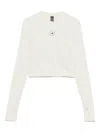 Adidas By Stella Mccartney Logo-embellished Long-sleeve T-shirt In White
