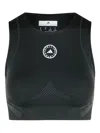 Adidas By Stella Mccartney Logo-embellished Sleeveless Crop Top In Black