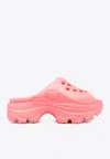 Adidas By Stella Mccartney Logo Embossed Perforated Clogs In Pink
