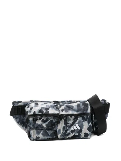 Adidas By Stella Mccartney Logo Graphic Print Belt Bag In Black