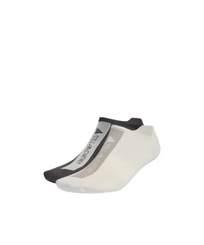 Adidas By Stella Mccartney Logo Intarsia-knit Socks (pack Of Two) In White