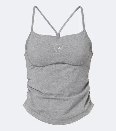 Adidas By Stella Mccartney Logo Jersey Tank Top In Gray