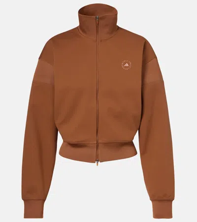 Adidas By Stella Mccartney Logo Knitted Sweatshirt In Brown