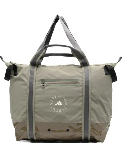 Adidas By Stella Mccartney Logo Large Tote Bag In Green