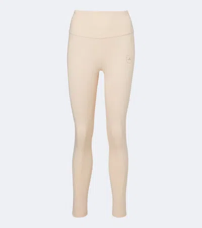 Adidas By Stella Mccartney Logo Leggings In Neutral