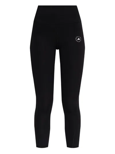 Adidas By Stella Mccartney X Stella Mccartney Logo-embellished Leggings In Black