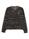 Adidas By Stella Mccartney Crocodile-print Long-sleeve Sweatshirt In Black