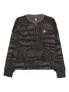 Adidas By Stella Mccartney Crocodile-print Long-sleeve Sweatshirt In Black