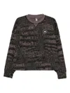 Adidas By Stella Mccartney Crocodile-print Long-sleeve Sweatshirt In Gray